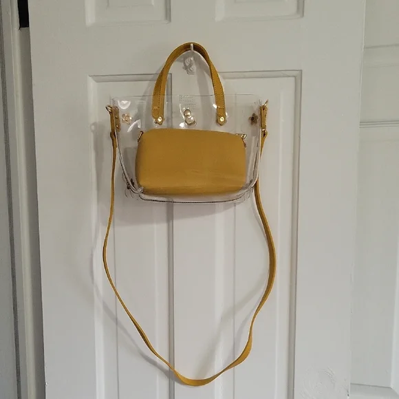 Transparent Floral Yellow Handbag - Picture 3 of 4